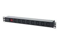 Intellinet 19" 1U Rackmount 8-Output C13 Power Distribution Unit (Pdu), With Removable Power Cable And Rear C20 Input - Kraftdistributionsenhet (Kan Monteras I Rack) - Växelström 110-250 V - Ingång: Iec 60320 C20 - Utgångskontakter: 8 (Power Iec 603