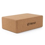 TREXO Cube de yoga en liège naturel avec stable Pilates Practice Support Méditation Bloc organique de haute qualité YB-75
