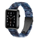 Light Apple Watch Band - Fashion Resin iWatch Band Bracelet Compatible with Copper Stainless Steel Buckle for Apple Watch Series SE 6 5 4 3 2 1 (Dark blue, 38mm/40mm)