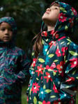 Frugi Kids' Rainy Days Floral Print Waterproof Hooded Coat, Autumn Bloom