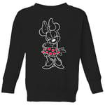 Disney Mini Mouse Line Art Kids' Sweatshirt - Black - 11-12 Years