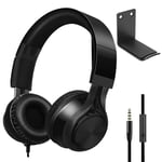 Over Ear Headphones with Aluminum Headphone Stand Hanger, SourceTon 3.5mm Gaming Headset Noise Isolating with Mic and Volume Control for TV, PC and Cell Phone