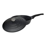 Commichef All in One Pan, Black, Cast Aluminium, with Lid, Non-Stick, Suitable for Frying, Grilling, Sautéing and More, 28cm, XP-ALL28BK