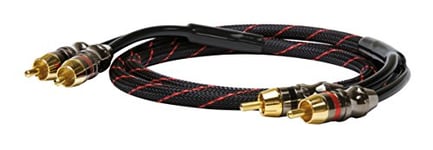 Dynavox Perfect Sound Stereo RCA Cable Gold-Plated Contacts Suitable for Audio Devices with RCA Connectors such as Amplifiers, CD Players, AV Receivers, Colour Black/Red, Length 1 m