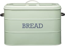 Living Nostalgia Bread Bin with Traditional top-opening lid -English Sage Green