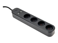 Gembird Tsl-Ps-F4u-01 - Kraftdistributionsenhet - Ac 220-240 V - 3680 Watt - Wi-Fi - Ingång: Power Cee 7/7 - Utgångskontakter: 4 (Cee 7/5, 2 X Usb, 24 Pin Usb-C) - Svart
