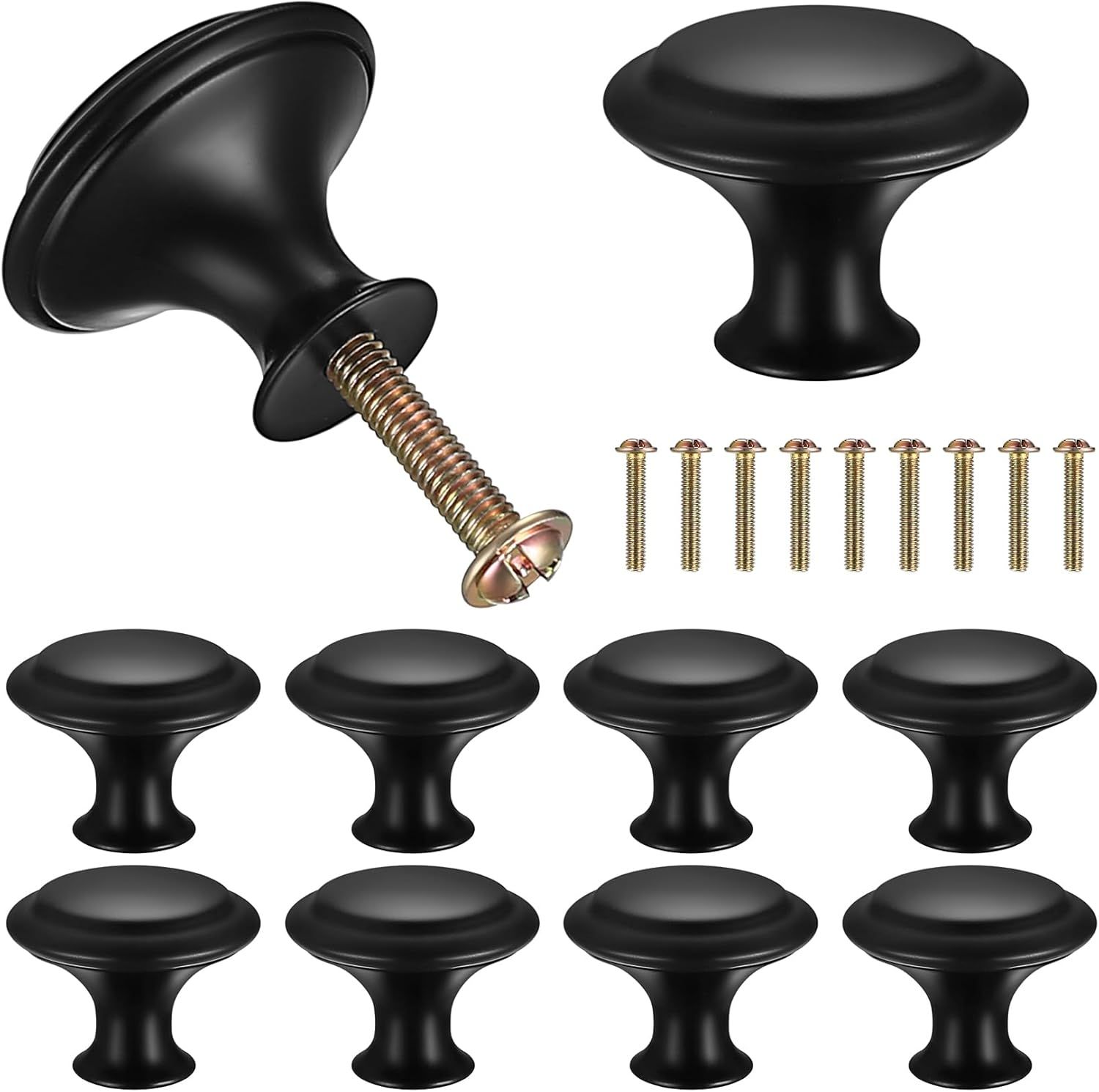 Poignee De Meuble 8 Pièces Bouton De Porte Noir Rond Boutons De Tiroir Boutons De Placard Vintage Ronds Poignées Bouton De Meuble Pour Commode