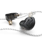 Linsoul KZ Zax 1DD+7BA Hybrid Driver HiFi in-Ear Earphones with Zin Alloy Shell, Detachable 2 Pin 0.75mm OFC Cable (Without Mic, Black)