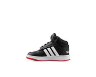 adidas Garçon Unisex Kinder Hoops Mid 2.0 Sneaker, Core Black/Cloud White/Vivid Red, 19 EU