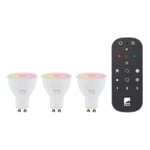 EGLO - Set of 3x GU10 Smart Bulbs & Remote Control - RGB + Tunable White - Zigbee & Bluetooth