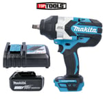 Makita DTW1002 18V Brushless Impact Wrench With 1 x 6.0Ah Battery & Charger