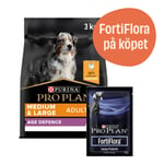 Medium and Large Adult 7+ Age Defence Chicken + 7-pack FortiFlora - Torrfoder 14 kg + 7-pack FortiFlora