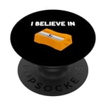 I Believe in Taille-crayons manuel rotatif Pointe graphite PopSockets PopGrip Interchangeable