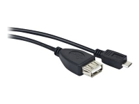 Lanberg - USB-adapter - USB (hun) til Micro-USB Type B (han) - USB 2.0 - 15 cm - sort - OEM