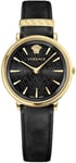Versace VE8100819 V Circle Sort/Læder Ø38 mm