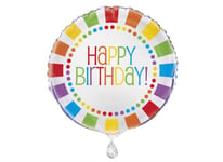 Unique Party - 47127 - Ballon D'anniversaire - Happy Birthday - Fête Arc-En-Ciel - 45 Cm