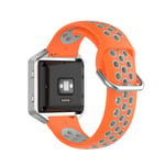 KOMI Watch Strap Replacement for Fitbit Versa 2 / Versa/Blaze, Women Mens Silicone Fitness Sports Band Smart Watch Accessories(orange/grey)