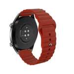YOUZHIXUAN Smart watch series 20mm For Huawei GT2 42mm Huami Mi Dynamic Youth Edition Reverse Buckle Wavy Silicone Strap(Black) (Color : Wine Red)