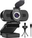 Webcam Full HD 1080p, caméra de bureau pour ordinateur portable, PC, Mac, pour conférence et appel vidéo, webcam Pro Stream avec appels vidéo Plug and Play, micro intégré