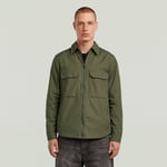 Zip Regular Overshirt - Green - Men