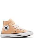 Converse Kids Unisex Easy-On Velcro Seasonal Color High Tops Trainers - Yellow, Yellow, Size 2 Older