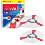 2x Vileda Turbo Mop Head Refill Replacement Pad 2-Pack 2in1 Multipack Genuine UK
