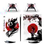 Sticker Ps5,Skin Pour Ps5 Playstation 5 Sans Lecteur Optique Console Et 2 Contrôleurs - Dragon Ball Son Goku