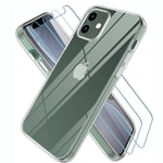 iPhone 12 Pro max - Ultra klar gummi cover - Inkl. Hærdet beskyttelsesglas