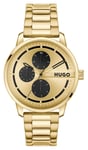 HUGO 1530385 Men's #Stamp (44mm) Gold Dial / Gold-Tone Watch