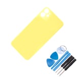 THE TECH DOCTOR Replacement Glass Back Cover Rear Housing for iPhone 11 - Complete with Tools - Professional Repair Kit (YELLOW)
