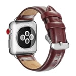 Crazy Horse Apple Watch Series 4 44mm cowhide leather watch band - Red