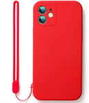 Compatible Coque Avec Iphone 11 Pro Max(6.5) Silicone Bracelet Coque,Anti -Rayure Anti Choc Gel Ultra Fine ¿¿Tui En Silicone Liquide Protection T¿¿L¿¿Phone Iphone 11 Pro Max(6.5) -Rouge