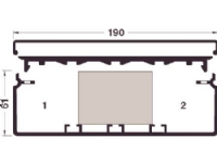 HAGER kanal FB 60190/1 PH bottenHöjd 60 mm, bredd 190 mm, längd 2000 mmPerlehite ral 9016 plast - (2 meter)