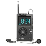 Portable Mini Radio Pocket AM FM Digital Radio Stereo Receiver Auto-Search5262