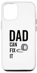 Coque pour iPhone 12/12 Pro Ruban adhésif amusant pour fête des pères avec inscription « Dad Can Fit It Handyman »