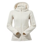 Berghaus Women's Darria Full Zip Fleece Hoodie, Added Warmth, Flattering Style, Bone White, 12
