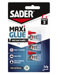 Sader Maxiglue Gel – Super Glue Universelle – Tous Matériaux – Colle de Réparation à Prise Rapide – Colle Extra Forte – Transparente – 3 Tubes de 1 g