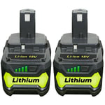 2 pack 18V 5.5Ah Lithium Battery For Ryobi P108 ONE+ Plus RB18L40 RB18L50 P104
