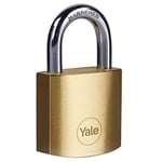 YALE Y110B/40/122/1 - Brass Padlock (40mm) - High Quality Indoor Lock for Locker, Backpack, Tool Box - 3 Keys - Standard Security