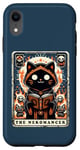 Coque pour iPhone XR The Nekomancer Carte de tarot humoristique avec chat nécromancien