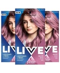 Schwarzkopf Womens 3x LIVE Mauve Kiss Purple Permanent Hair Dye, Lightener + Twist 105 - One Size