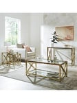 Very Home Christie Glass Top Nest Of Tables - Brass