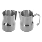 (Black)350ml Milk Frother Cup Stainless Steel Milk Frothing Pitcher Cup Foam