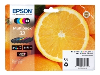 Epson 33 Multipack - 5-pack - 24.4 ml - svart, gul, cyan, magenta, foto-svart - original - blister med RF-larm/akustiskt larm - bläckpatron - för Expression Premium XP-530, XP-540, XP-630, XP-635, XP-640, XP-645, XP-830, XP-900