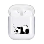 Idocolors Lovely Panda Case Compatible with Airpod Clear Soft TPU, [ LED Visible ] [ Supports Wireless Charging ] Protective Cover for Airpods 1st and 2nd Gen