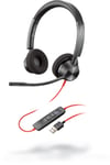 Poly Blackwire 3320 - Sladdanslutet stereoheadset med USB-A för Microsoft Teams