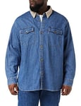 Levi's Men's Relaxed Fit Western Shirt Blue Stonewash (Blue) XS
