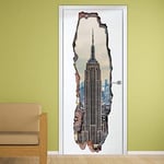Wallflexi Wall Stickers Empire Tower Door Murals Removable Self-Adhesive Decals Nursery Kindergarden Kids Room Restaurant Cafe Hotel Office Home Decoration, multicolour