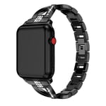 Rhinestone Kristallarmband Apple Watch Ultra 2 49mm Svart