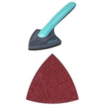 wolfcraft Ponceuse D'angle inclus 5 Feuilles abrasifs auto-agrippants grain 80/120 pour bois/métal